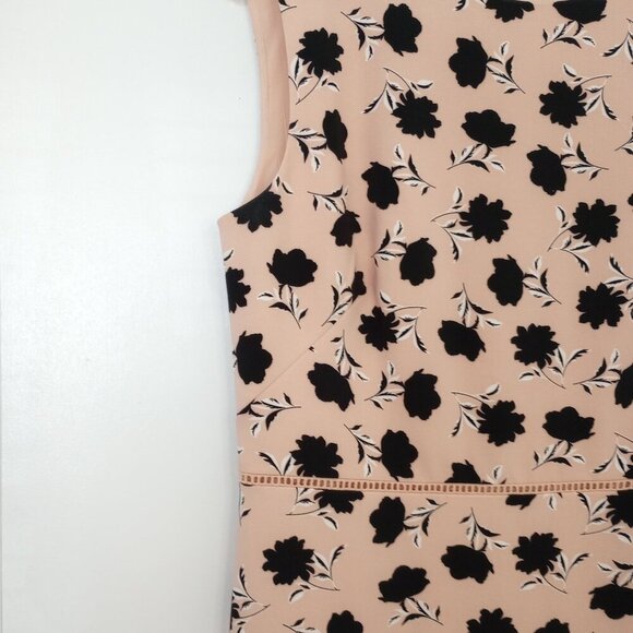 Ann Taylor Pink & Black Floral Flounce Hem Dress - Picture 3 of 8